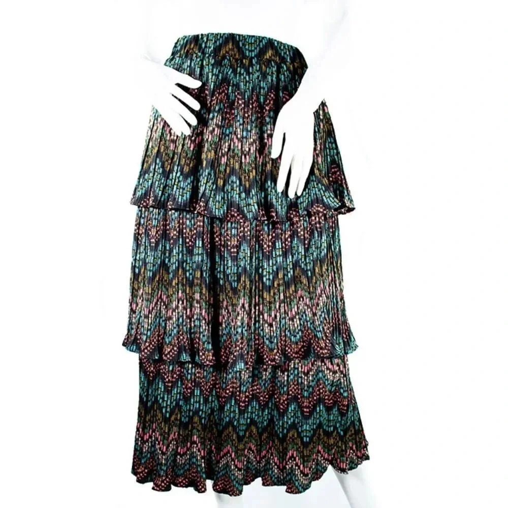 Think Closet Layered Pleated Skirt